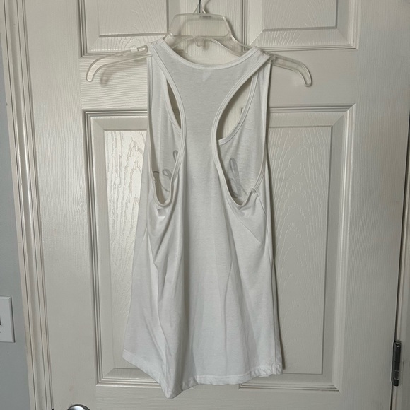 2/$15 Bride tank top size medium with with gold foil script worn once racerback - Picture 3 of 4
